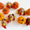 Felt Pumpkin and/or Turkey Toys - Needle Felted Fall Toy - Sold Individually Thanksgiving Montessori Play Cat Nip Playtime - Catnip Kicker